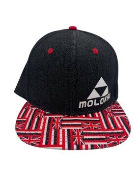 Double Portion Supply Molokai Hawaiian Flag Black Red Baseball Hat Cap Snapback